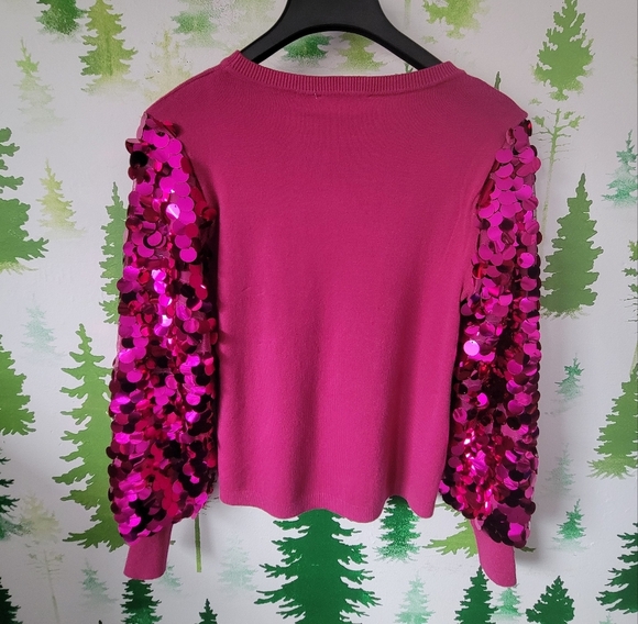 New Sioni Milano Sequin Sleeve Sweater. - Picture 2 of 11